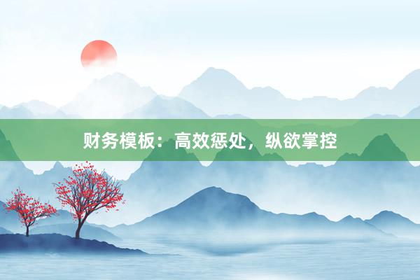 财务模板：高效惩处，纵欲掌控